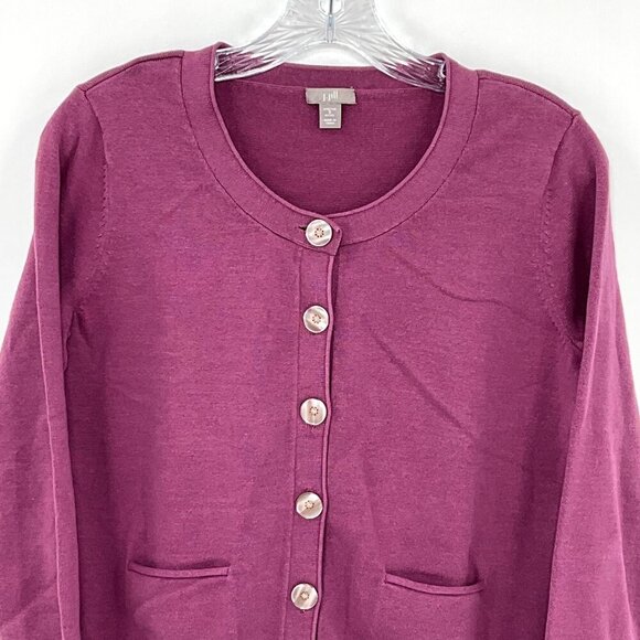 J. Jill Cardigan Women S Petite Mauve Knit Button Up Round Sweater - Picture 4 of 7